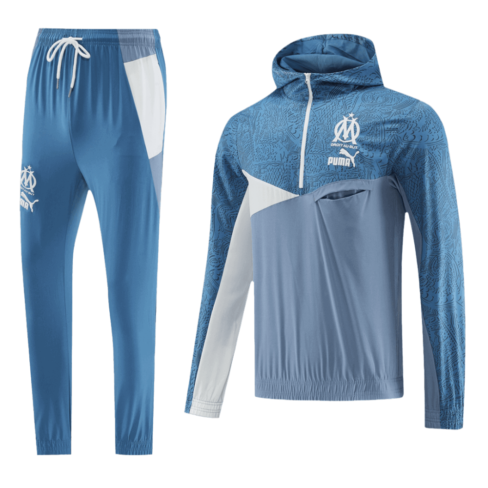 Marseille Hoodie Training Kit (Jacket+Pants) Blue 2023/24