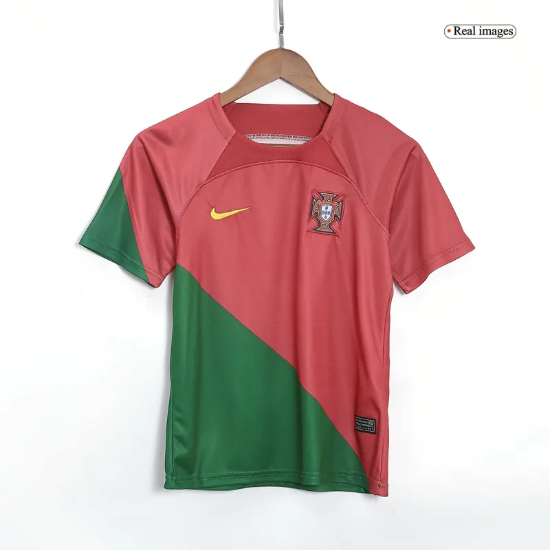 2022 Portugal   World Cup Home Soccer Kids Kit  Jersey+Shorts