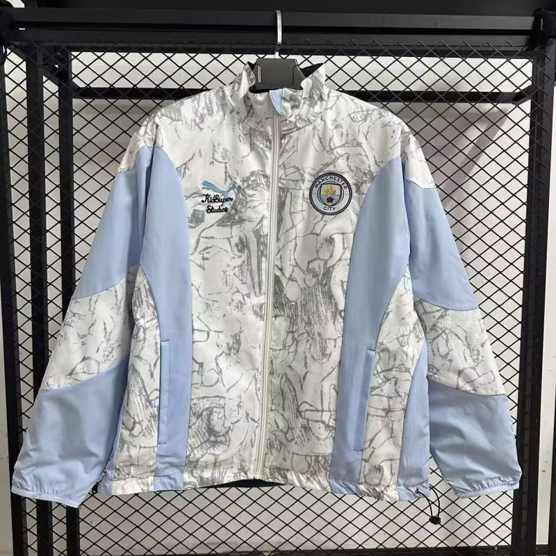 2025/2026 Manchester City Reversible Windbreaker Blue Soccer Jersey 1:1 Thai Quality