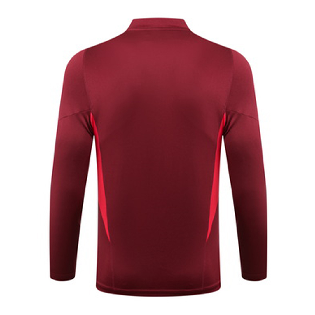Manchester United Zipper Sweatshirt Kit(Top+Pants) Red 2023/24