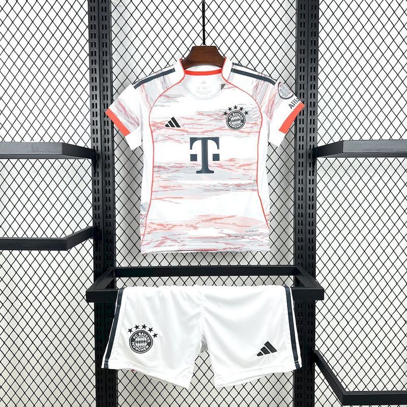 25-26 Bayern Munich Away Soccer Kids Kit Jersey+Shorts
