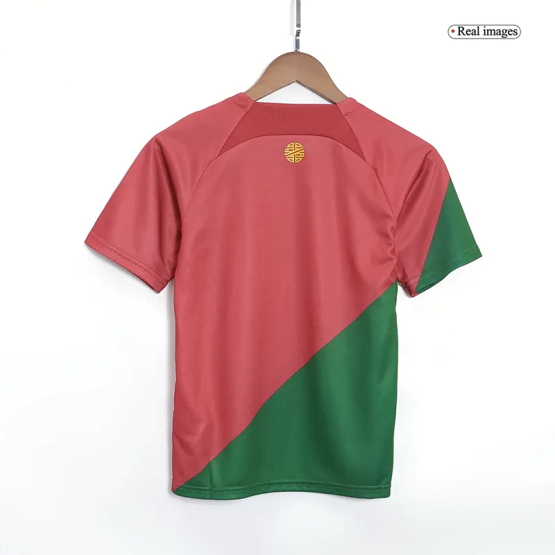 2022 Portugal   World Cup Home Soccer Kids Kit  Jersey+Shorts