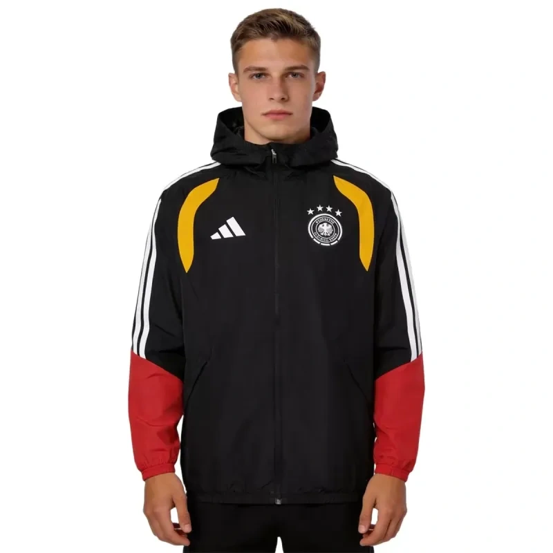 2026 Germany Windbreaker Hoodie Jacket Red&Black
