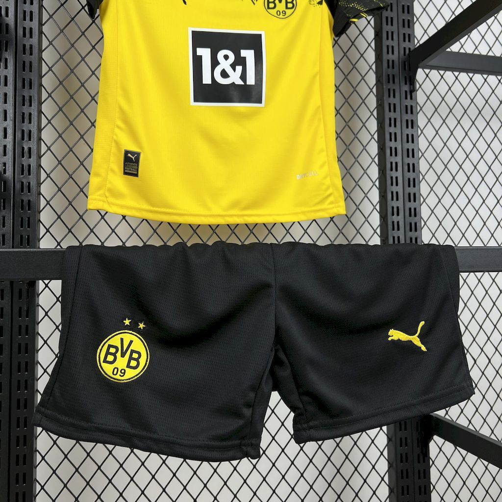 2025-2026 Borussia Dortmund Club Home Kids Football Jersey Fan edition 1:1  China Quality