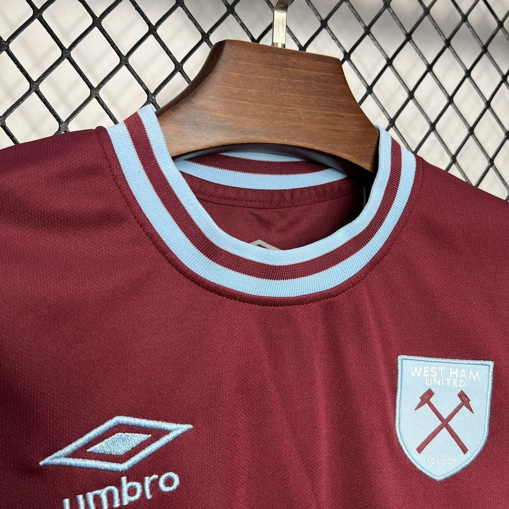 2024-2025 West Ham Club Home Kids Football Jersey Fan edition 1:1  China Quality