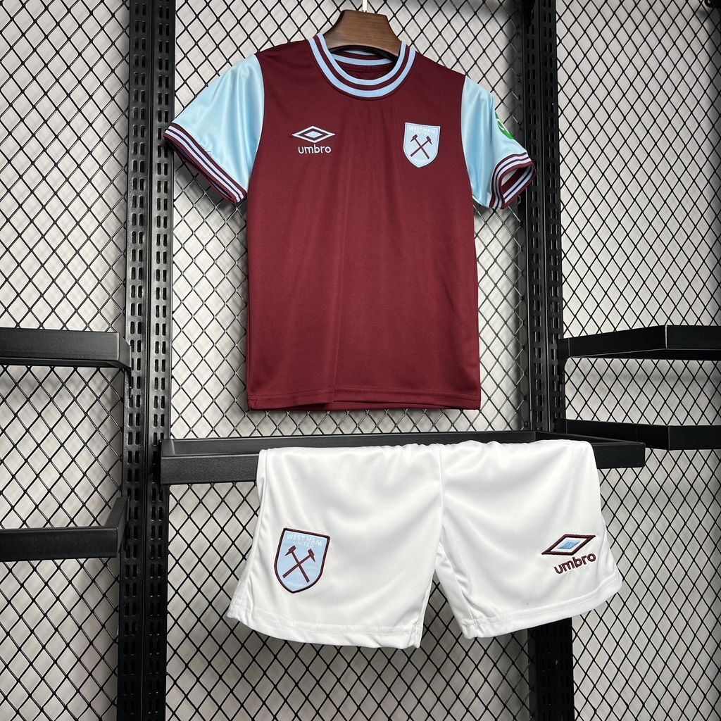 2024-2025 West Ham Club Home Kids Football Jersey Fan edition 1:1  China Quality