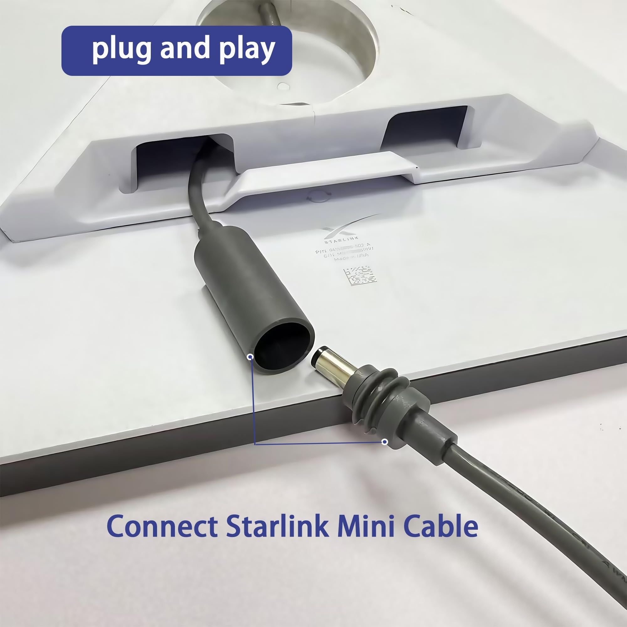 For Starlink Mini Extension Cable 23.5CM, Waterproof DC Male to DC Female Extender Cord, Power Converter Adapter, Compatible with Starlink Mini Pipe Adapter & Original Power Cable - tejoy