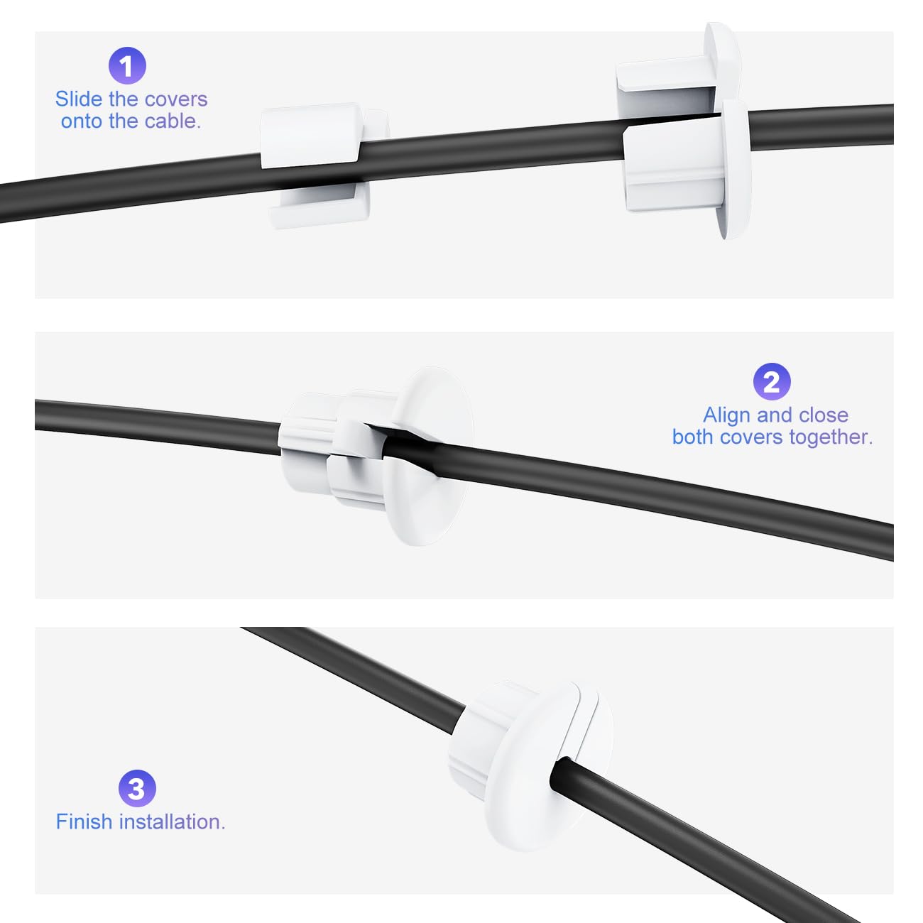 Cable Routing Kit for Starlink, Cable Mounting Kit, Starlink Accessories, Wall Grommets for Cables, Cable Wall Pass Through for 1 Inch Wall Hole and Furniture Wire Hole -  - 2 Pack - tejoy