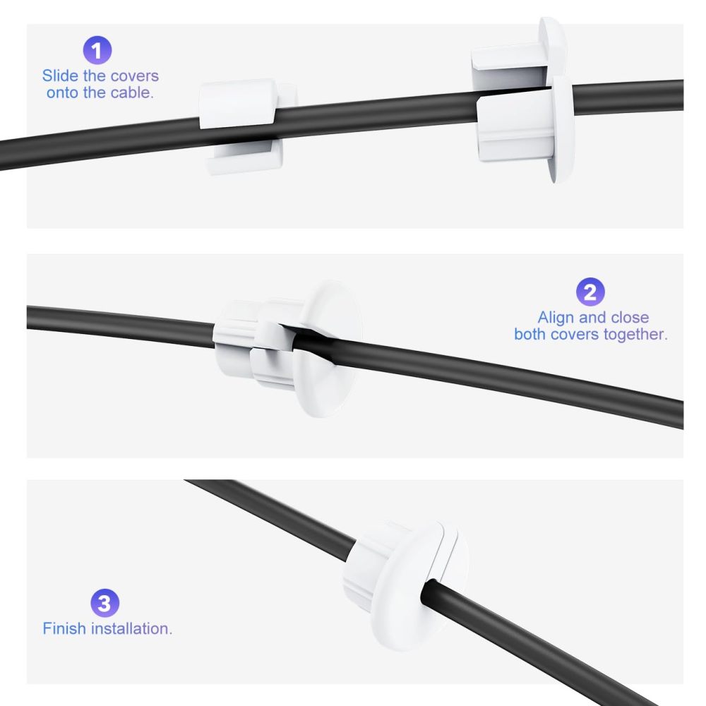 Cable Routing Kit for Starlink, Cable Mounting Kit, Starlink Accessories, Wall Grommets for Cables, Cable Wall Pass Through for 1 Inch Wall Hole and Furniture Wire Hole