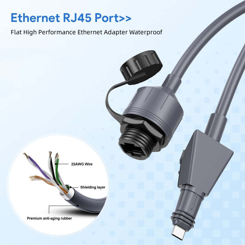 Starlink Flat High Performance Extension to RJ45 Cable, Ethernet Adapter for Starlink Flat High Performance 22AWG, Waterproof SPX RJ45 Coupler with End Caps (2 Pack)