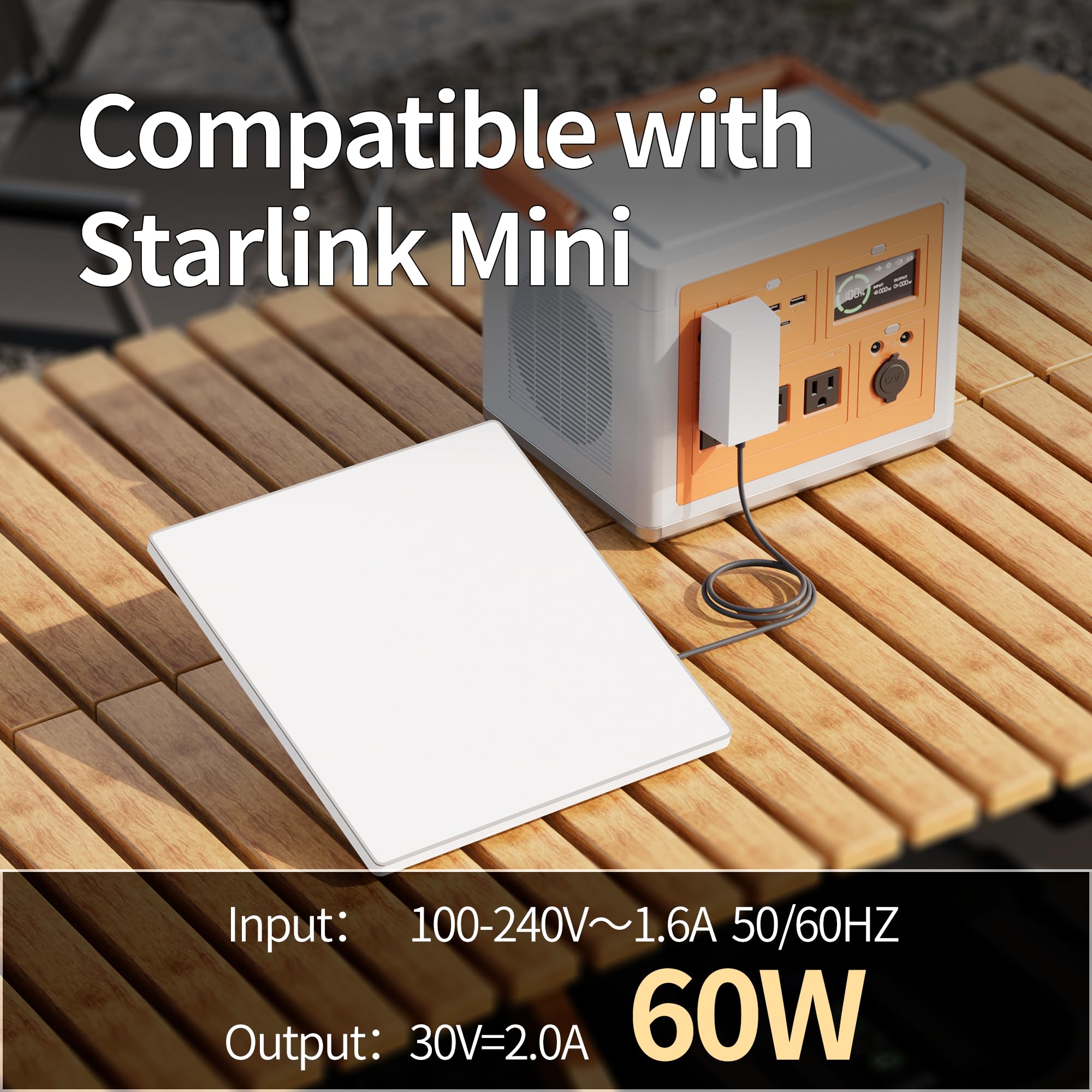 For Starlink Mini Charger 60W Replacement Power Supply AC Adapter 30V 2A Output Wall Charger Plug for Starlink Mini Dish - tejoy