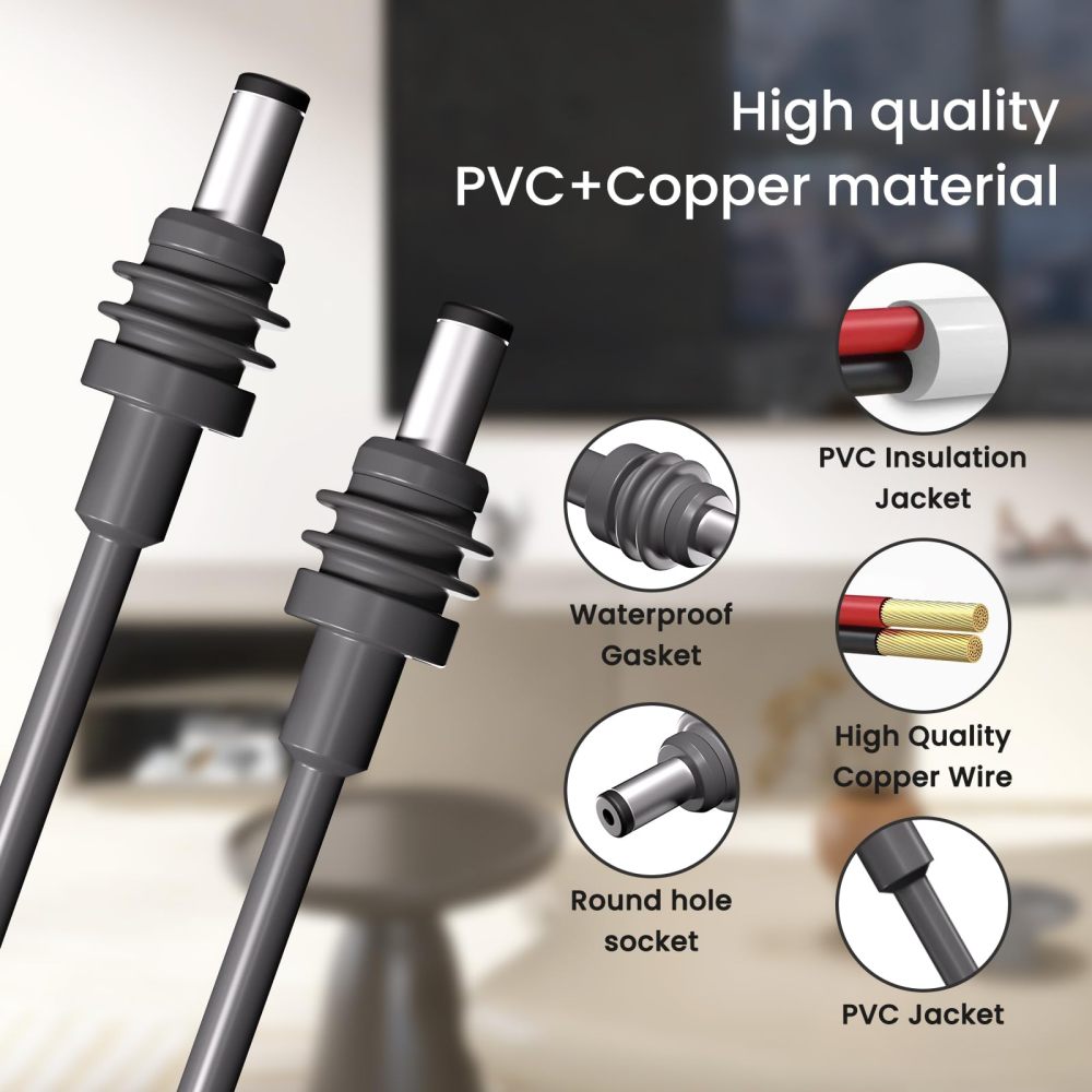 Starlink Mini Cable -  Waterproof DC Power Replacement Cable for Starlink Mini  Gray