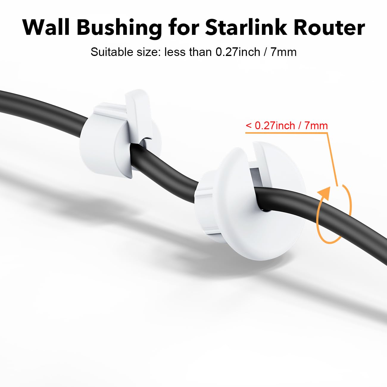 Cable Routing Kit for Starlink, Cable Mounting Kit, Starlink Accessories, Wall Grommets for Cables, Cable Wall Pass Through for 1 Inch Wall Hole and Furniture Wire Hole -  - 2 Pack - tejoy