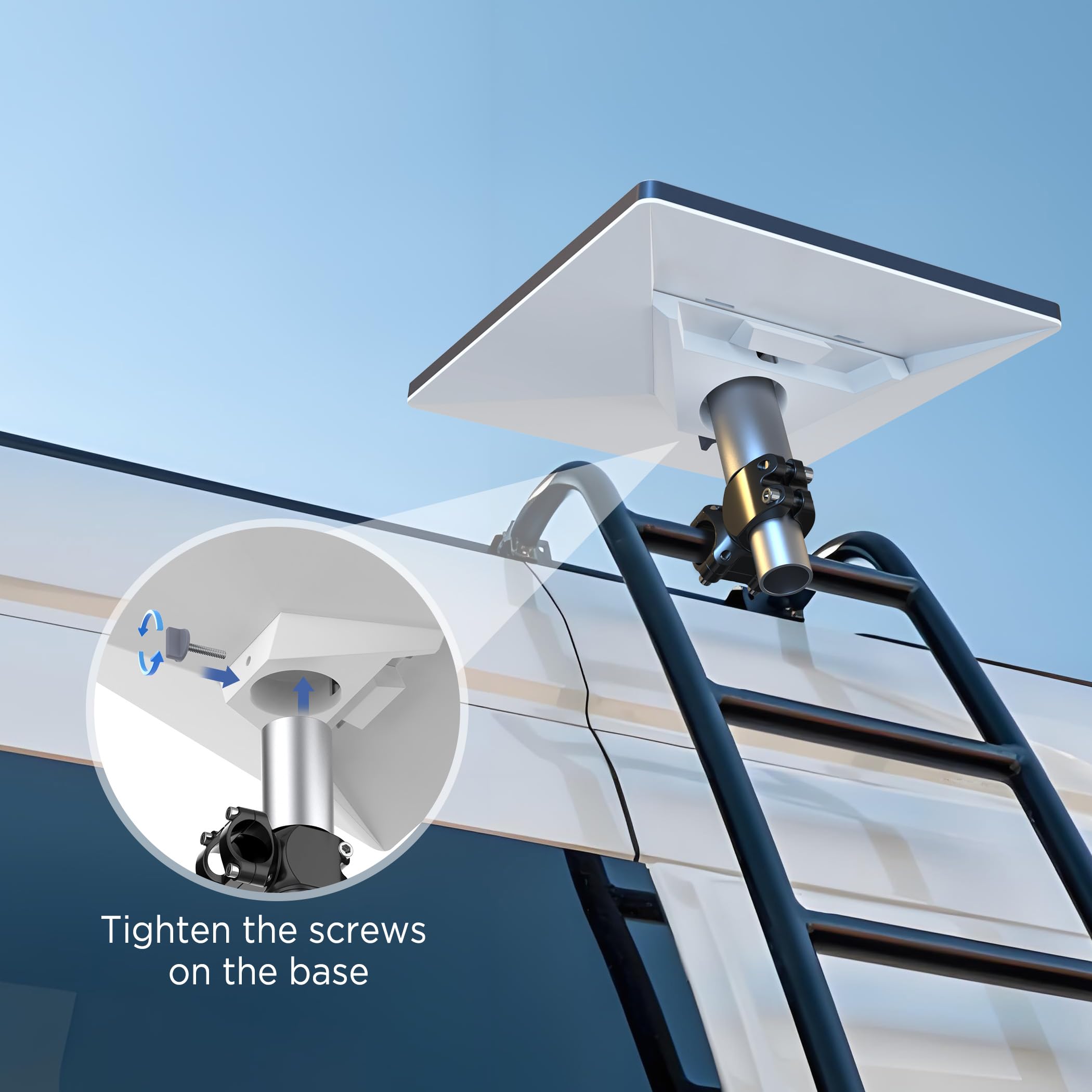 For Starlink Mini Mount for RV/ Pole/ Yacht/ Camper, Starlink RV Ladder Mount Pole Range 0.8-1.18 inch , Starlink Mounting Kit - tejoy
