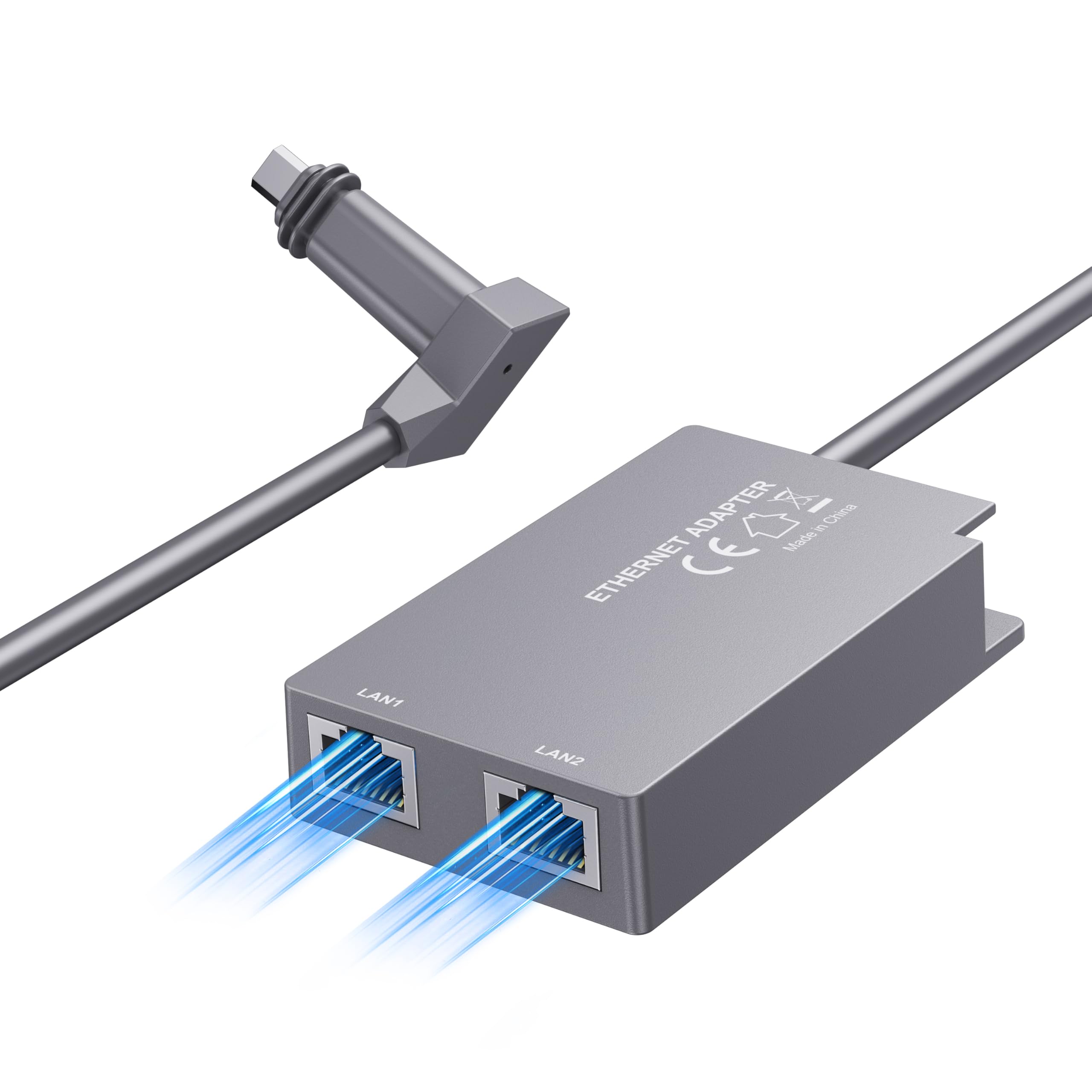 For Starlink Ethernet Adapter for Starlink Gen2 Wired External Network,Dual Ports Starlink Gen2 Ethernet Adapter Up to 1 Gbps High-Speed Ntworking - tejoy [sort:name]