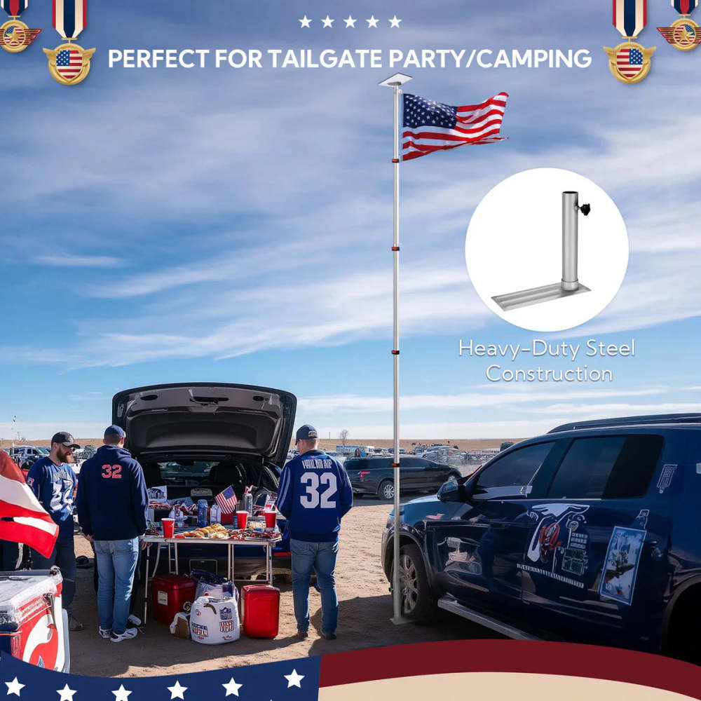 Aluminum Telescopic Antenna Pole for Starlink Mini with Tire Mount