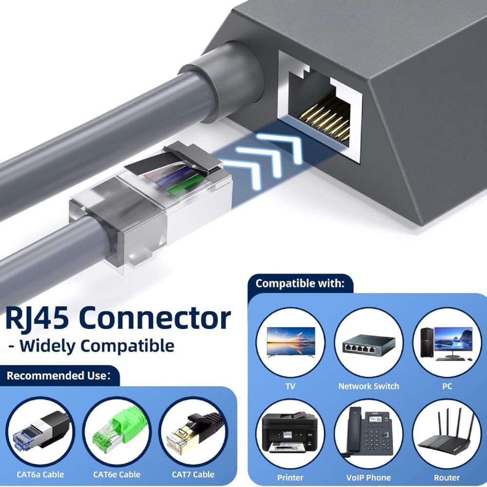 Starlink Gen 2 Ethernet Adapter, Starlink Ethernet Adapter for Standard Actuated Gen 2, RJ45 Gigabit Wired External Network with Fast & Stable Internet Connection