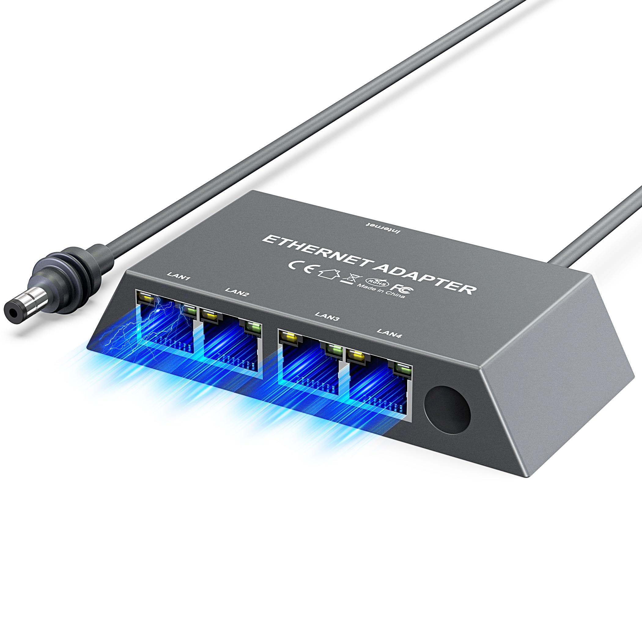 Multi Ports For Starlink Gen 3/ For Starlink Mini Ethernet Adapter for Wired External Network, 4 Ports Starlink Ethernet Adapter 1 to 4 [4 Devices Networked Simultaneously] - Up to 1 Gbps - tejoy previous product