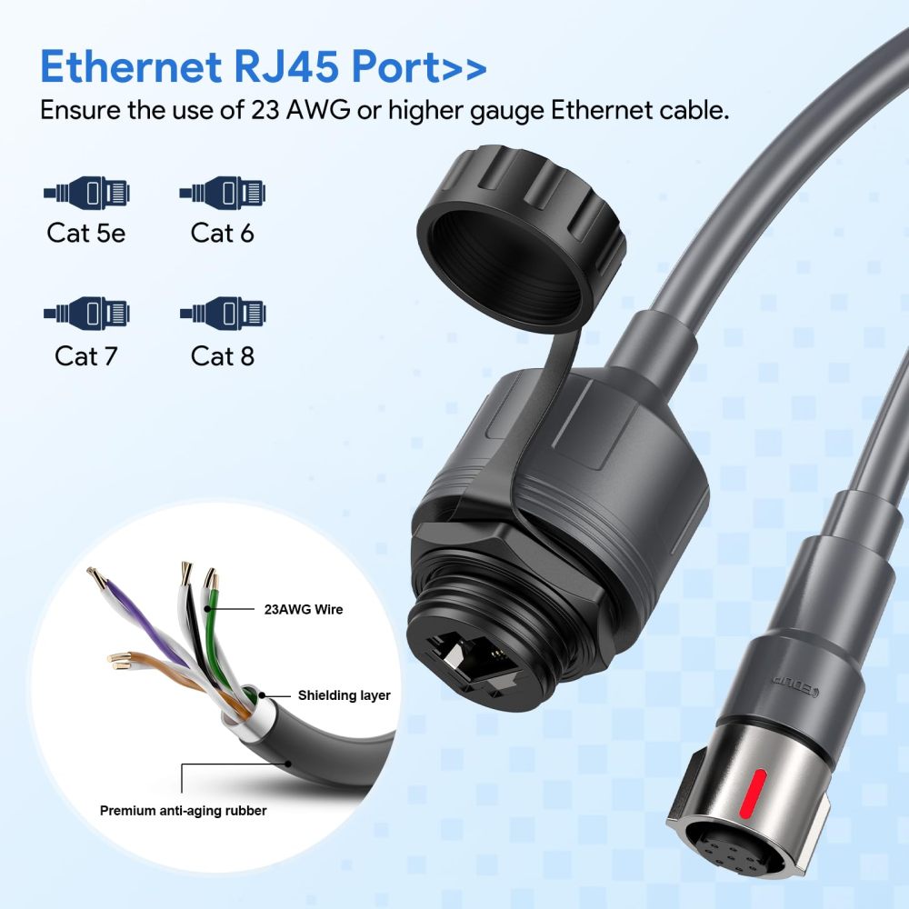 Starlink Performance Gen 3 Ethernet Adapter, Starlink Performance Gen 3 Cable Extension to RJ45 Coupler Waterproof Compatible with Starlink Performance Gen 3 Dish (1 Pack) 23AWG