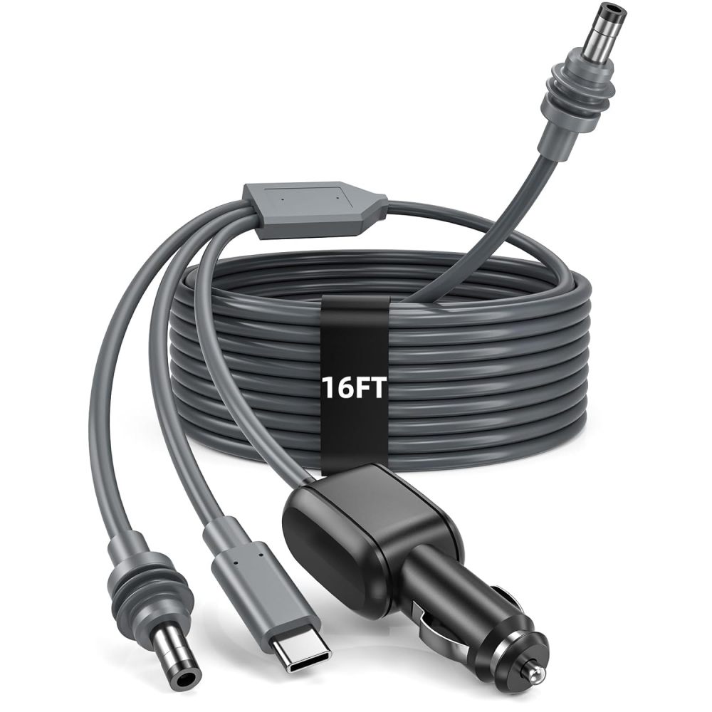 3 in 1 Starlink Mini Cable 10FT/3M, 18AWG Starlink Mini 100W High-Speed USB C/Car Charger/DC to DC Power Cable Starlink Mini Car Cigarette Lighter Replacement Waterproof Extension Cable Accessories