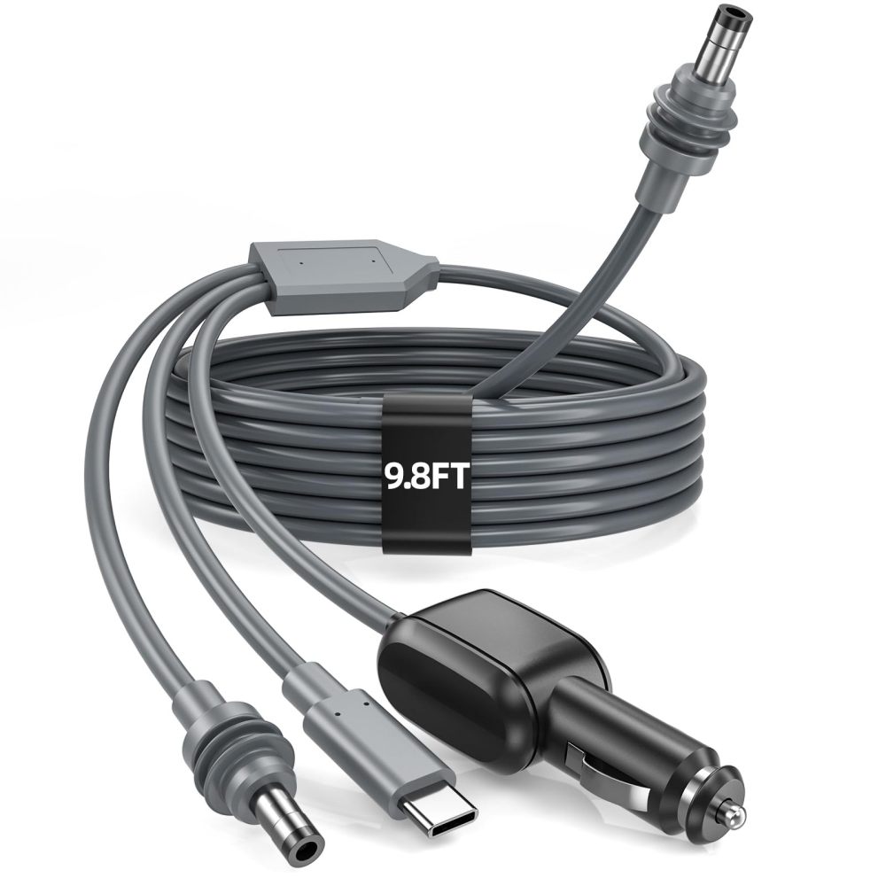 3 in 1 Starlink Mini Cable 10FT/3M, 18AWG Starlink Mini 100W High-Speed USB C/Car Charger/DC to DC Power Cable Starlink Mini Car Cigarette Lighter Replacement Waterproof Extension Cable Accessories