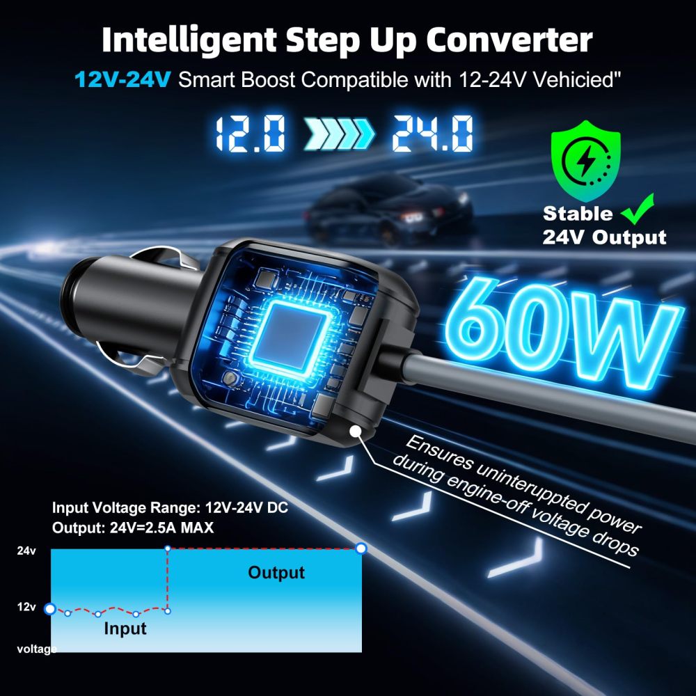 3 in 1 Starlink Mini Cable 10FT/3M, 18AWG Starlink Mini 100W High-Speed USB C/Car Charger/DC to DC Power Cable Starlink Mini Car Cigarette Lighter Replacement Waterproof Extension Cable Accessories