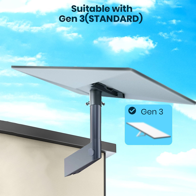 Starlink Gen3 V3 Standard Wall Pivot Mount, Heavy Duty Wall & Roof Mount Bracket for Starlink Standard Dish, Sturdy Installation Kit for Tile, Asphalt & Flat Concrete Surfaces