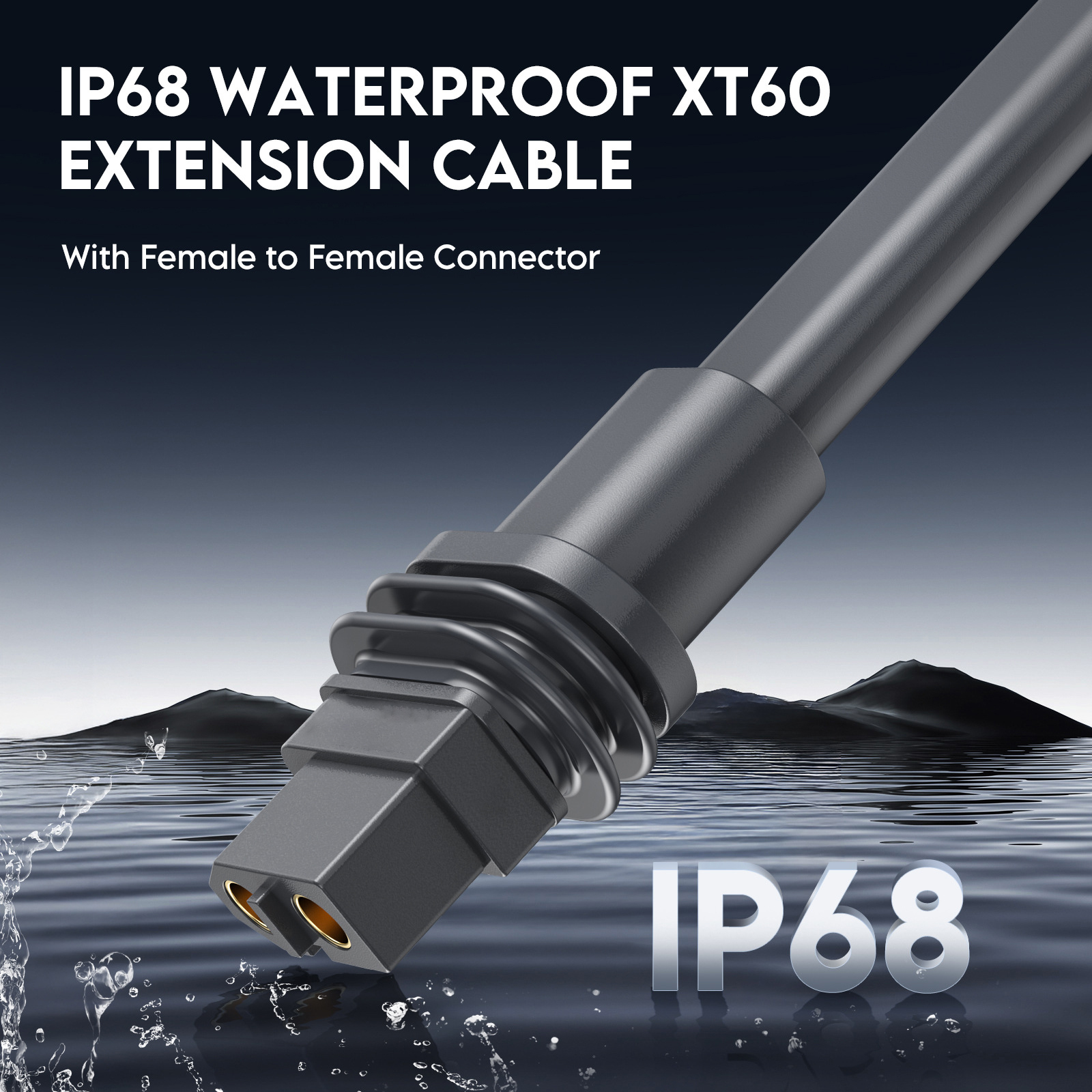 Enterprise Edition XT60 Extension Cable 12AWG, Heavy Gauge XT60 Male to Female Power Extension Wire for Outdoor Satellite Power System
