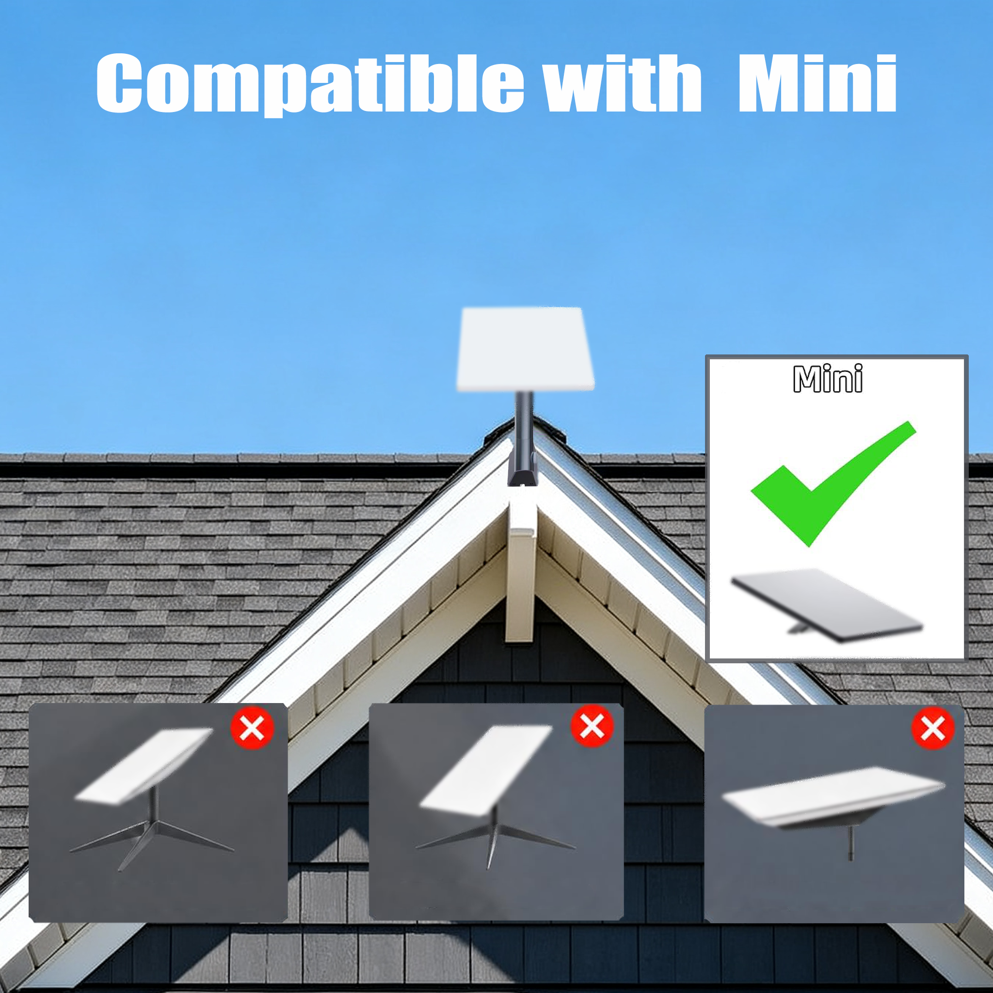 Starlink MINI Standard Wall Pivot Mount, Heavy Duty Wall & Roof Mount Bracket for Starlink MINI Dish, Sturdy Installation Kit for Tile, Asphalt & Flat Concrete Surfaces