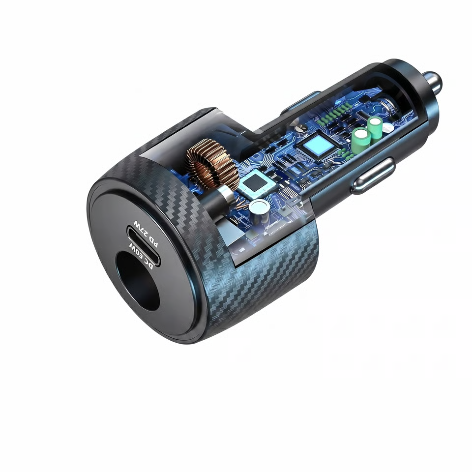 For Starlink Mini: 12V/24V Cigarette Lighter Adapter with 24V Step-Up Converter & 27W USB-C Fast Charging Port