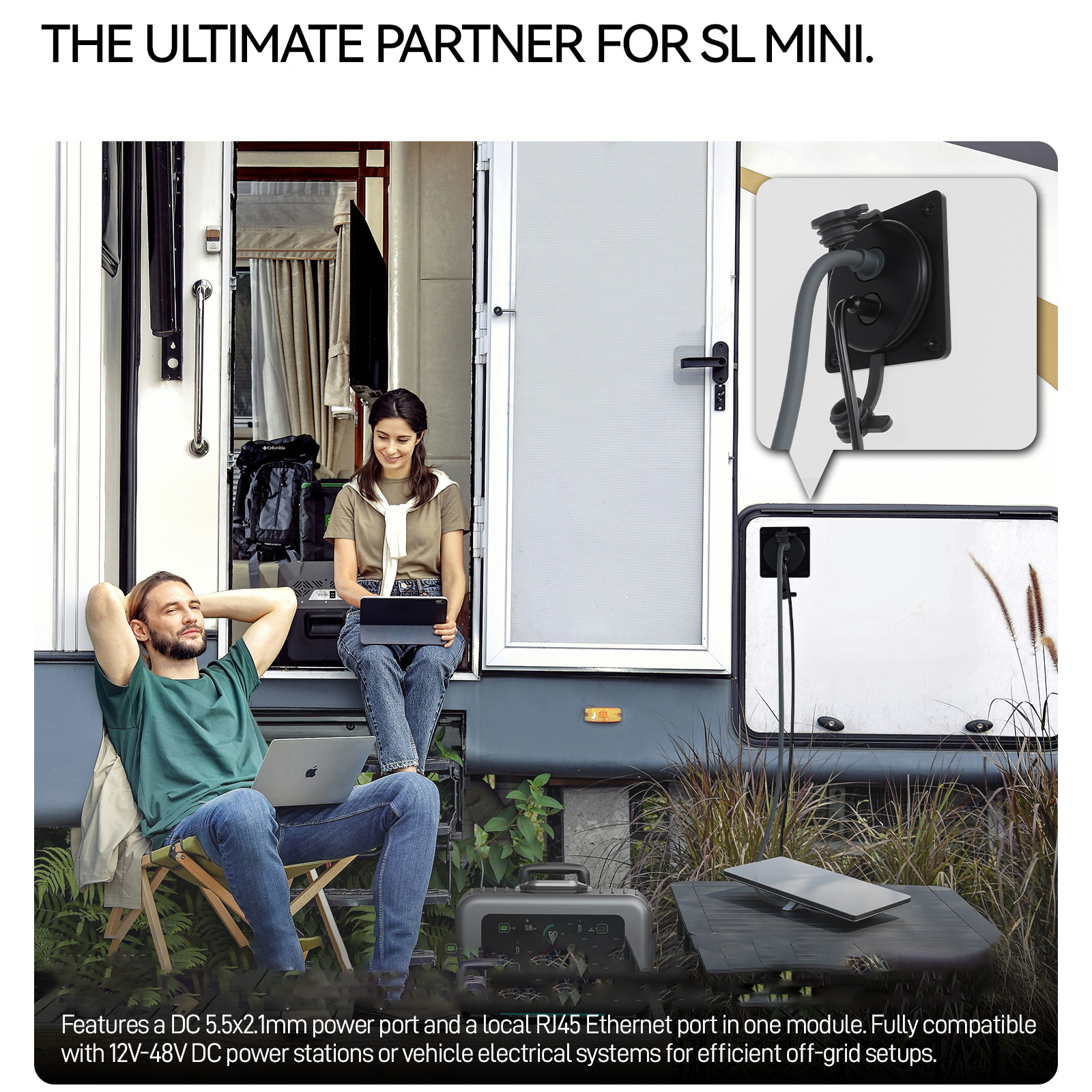 Waterproof RJ45 & DC Power Panel for Starlink Gen 3, 4, 5 & V5 - Aluminum Alloy Wall Mount Adapter with Cat6 Ethernet Port - IP68 Outdoor Rated Pass-Through Connector for RV, Camper & Home Wiring