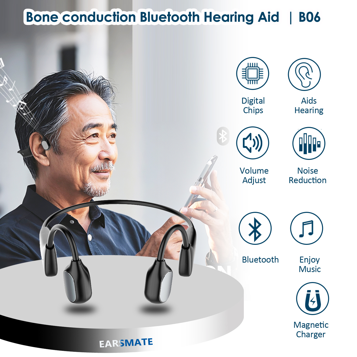 Earsmate bone conduction hearing aid
