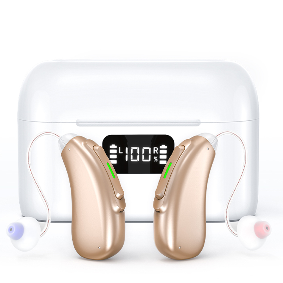 Earsmate OTC Bluetooth Hearing Aids For Seniors Adults Hearing Loss Noise Reduction Frequency Customized Sound Amplifier Based Phone App Controlled and Audio Streaming