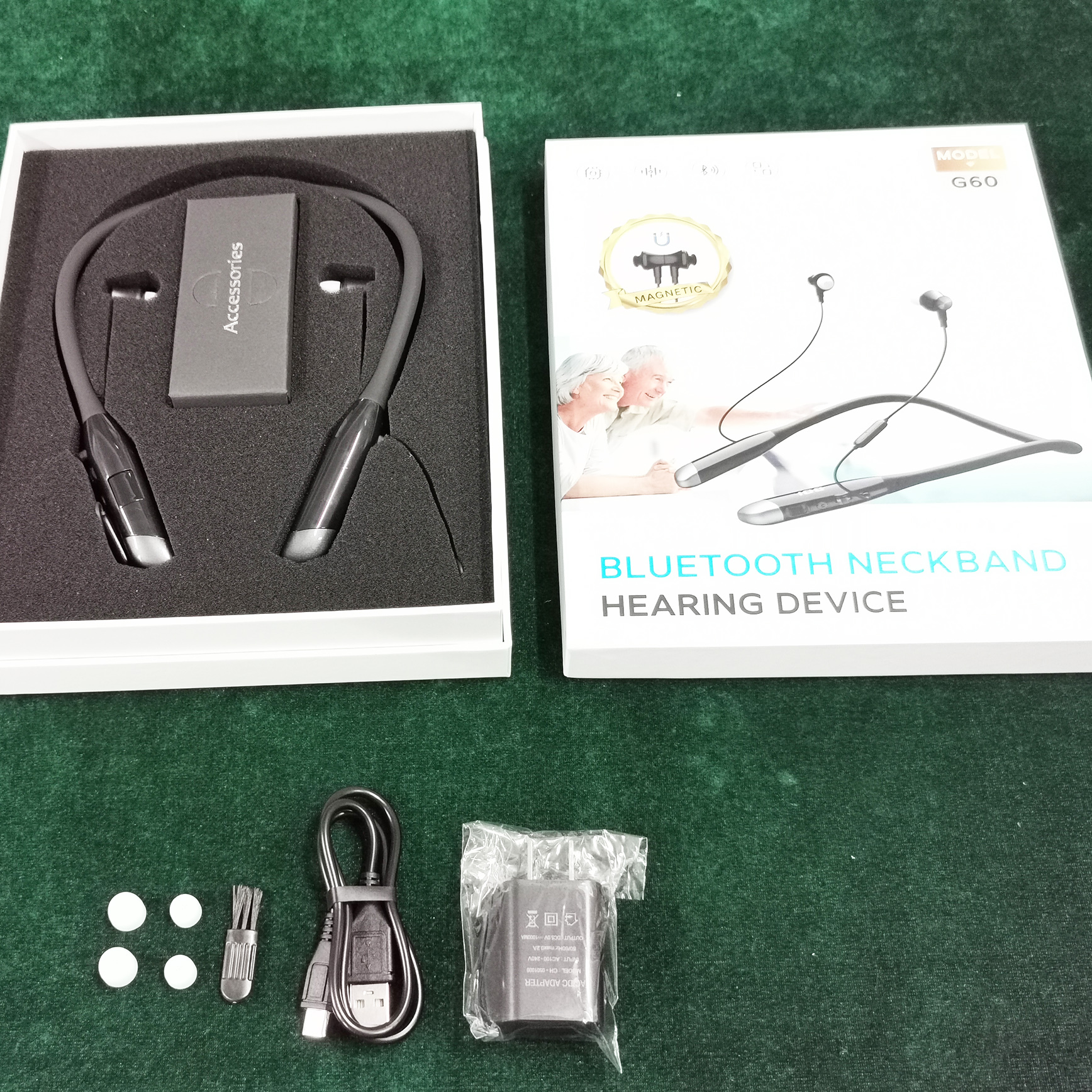 Earsmate Sport Neckband Bluetooth Earphone Wireless Headphone Rechargeable Bluetooth Digital Hearing Aids For Seniors Elderly Adults Hearing Loss Assistant