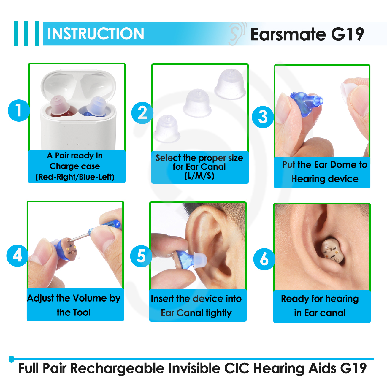 Hot Sales Invisible In Ear Canal CIC Rechargeable Hearing Aids For Seniors Ear Deaf Sound Amplifier Volume Adjustable and Long Battery Life