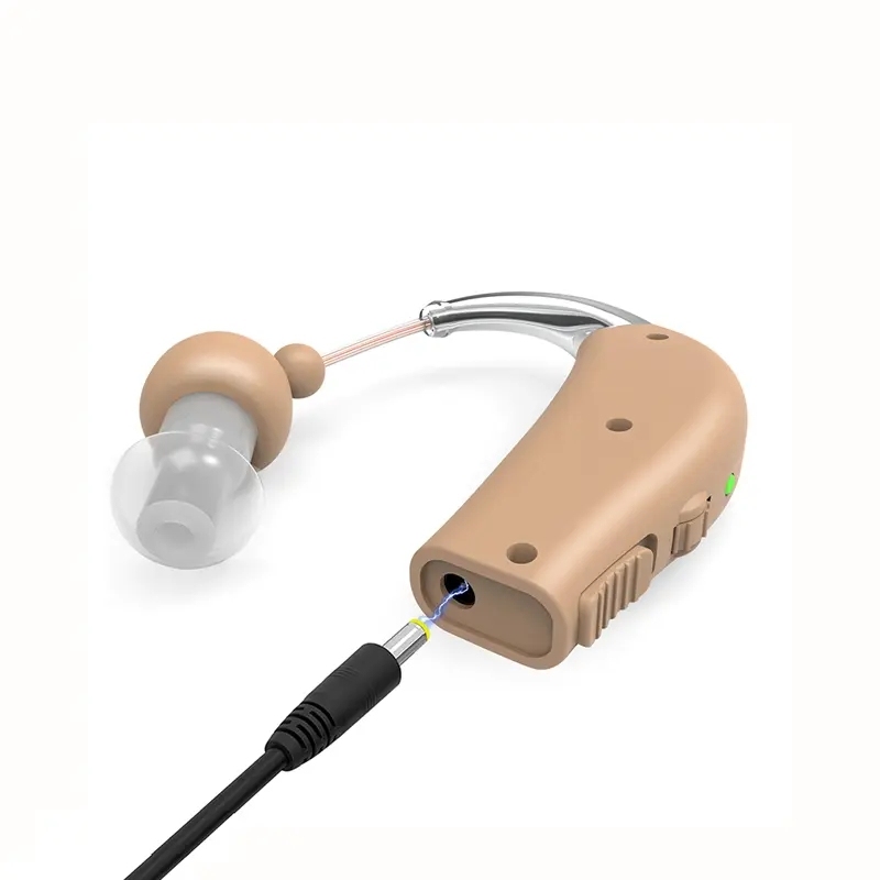 Small Mini Behind The Ear BTE Rechargeable Hearing Aids For Seniors Ear Deaf Sound Amplifier Volume Adjustable and Long Battery Life