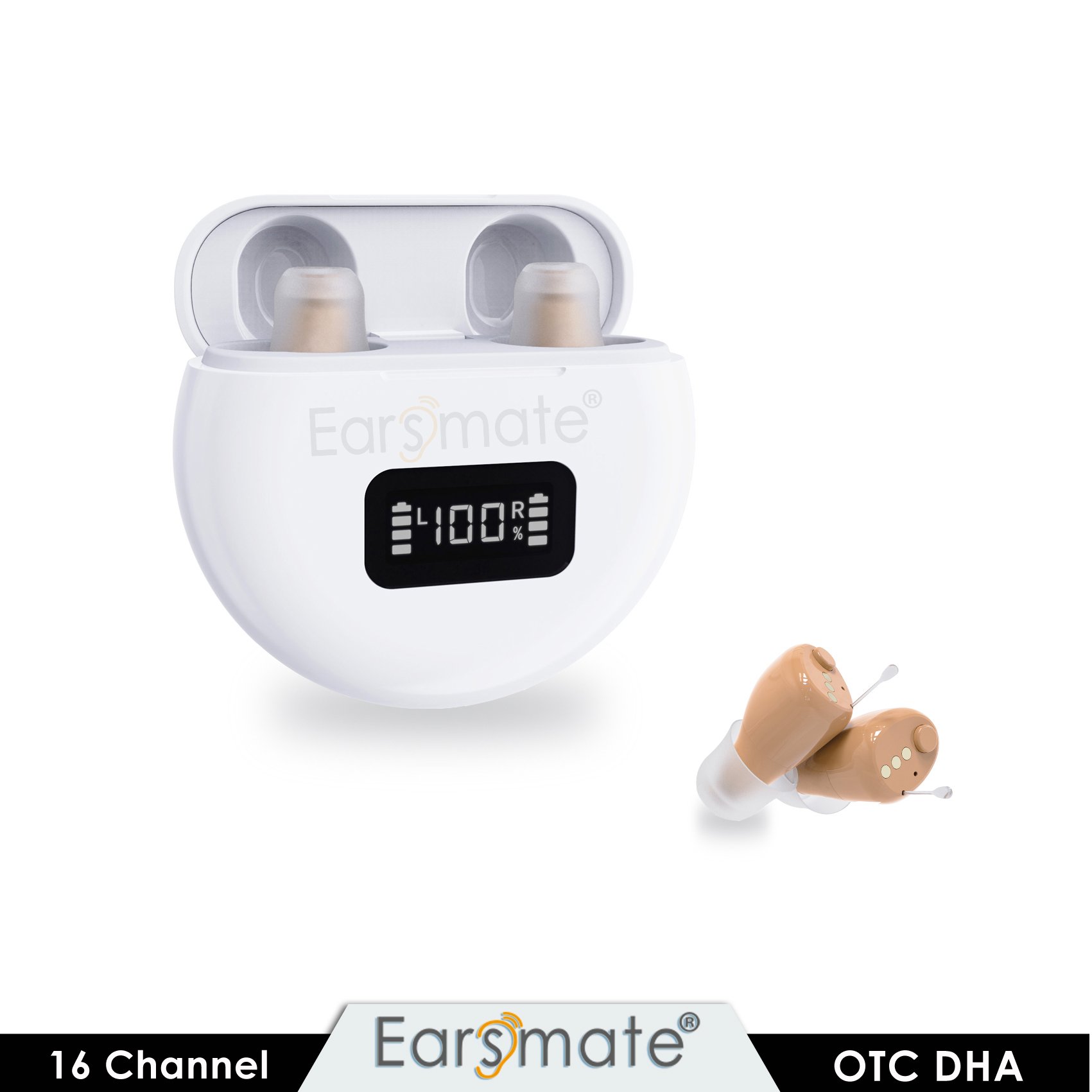 Over the counter OTC CIC Rechargeable Digital in Ear Hearing Aids with Noise Reduction For Seniors Hearing Loss Sound Assisit Volume adjustable