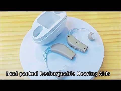 Small Mini Behind The Ear BTE Rechargeable Hearing Aids For Seniors Ear Deaf Sound Amplifier Volume Adjustable and Long Battery Life