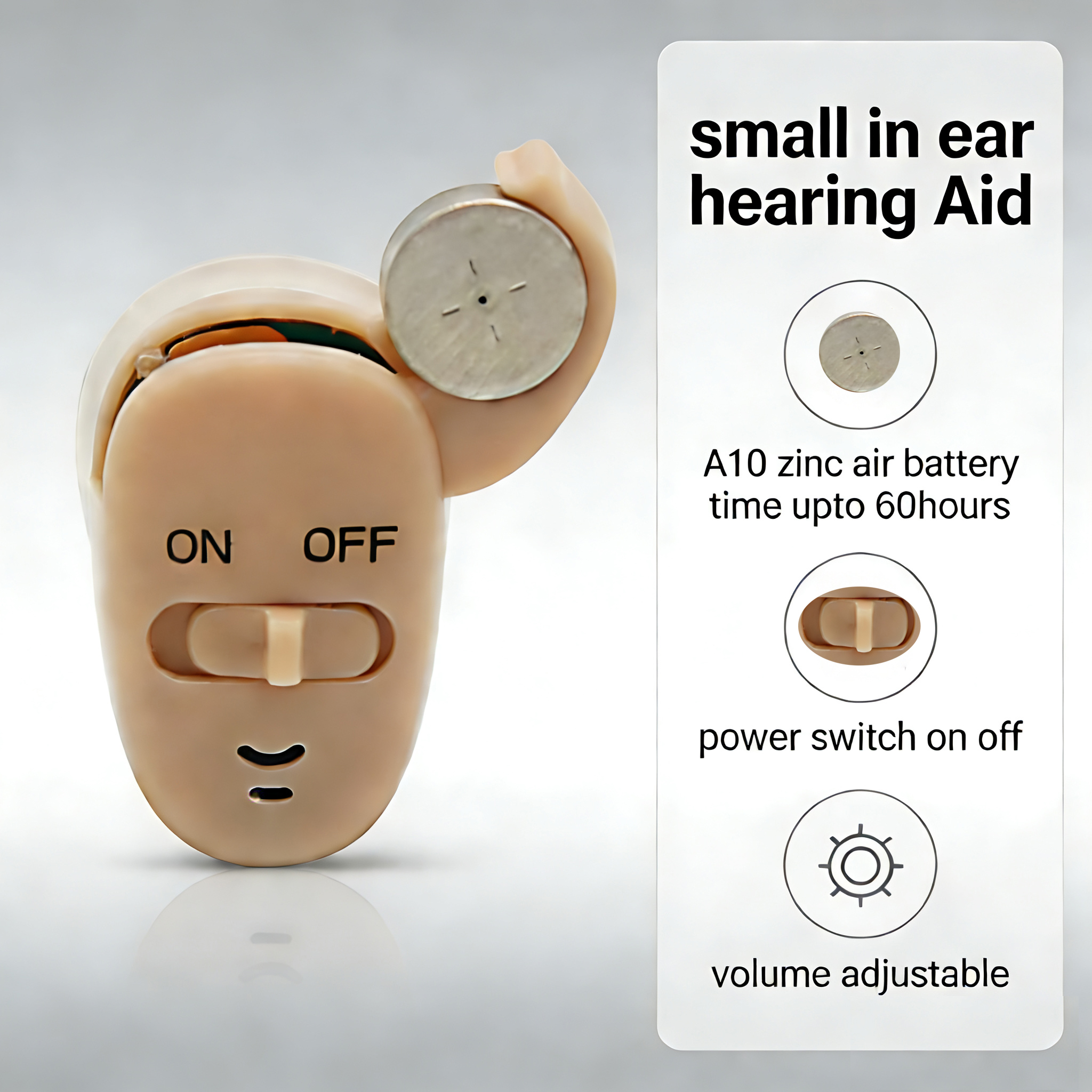 mini in ear hearing aid for hearing loss