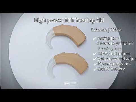 High Power Behind-the-Ear Digital Hearing Aid for Seniors Severe to Profound Hearing Loss | Telecoil, MPO/NH Digital Trimmer, Adjustable Volume, Preset Modes, A675 Battery