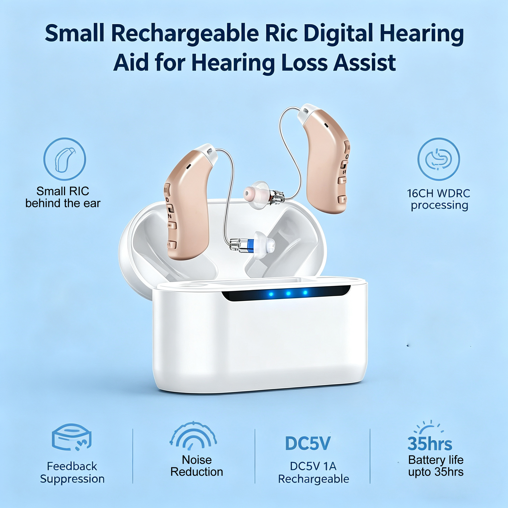 Buy Best Rechargeable OTC Hearing Aids For Seniors Online FDA Approved