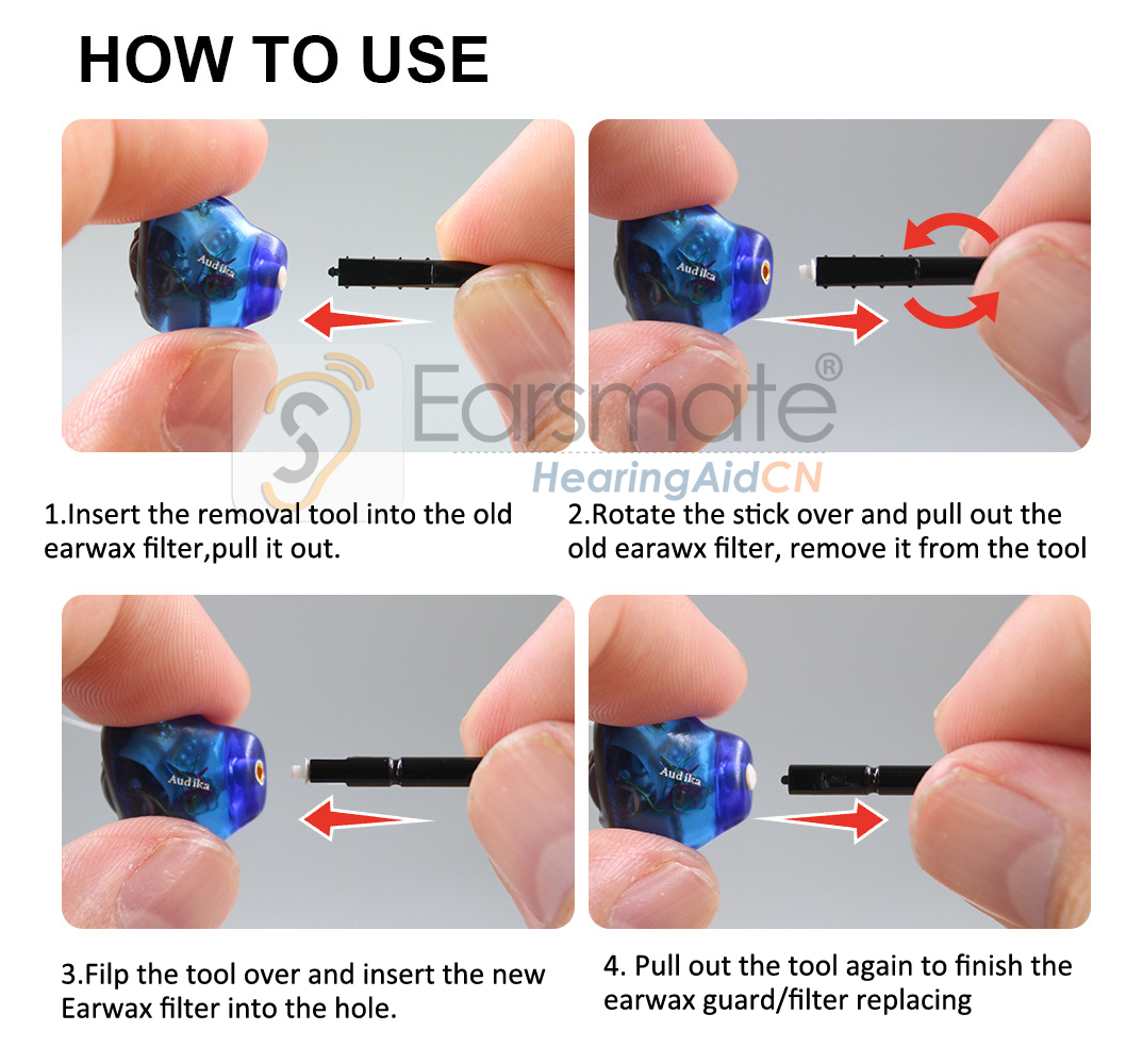 how to change the hearing aid wax guards