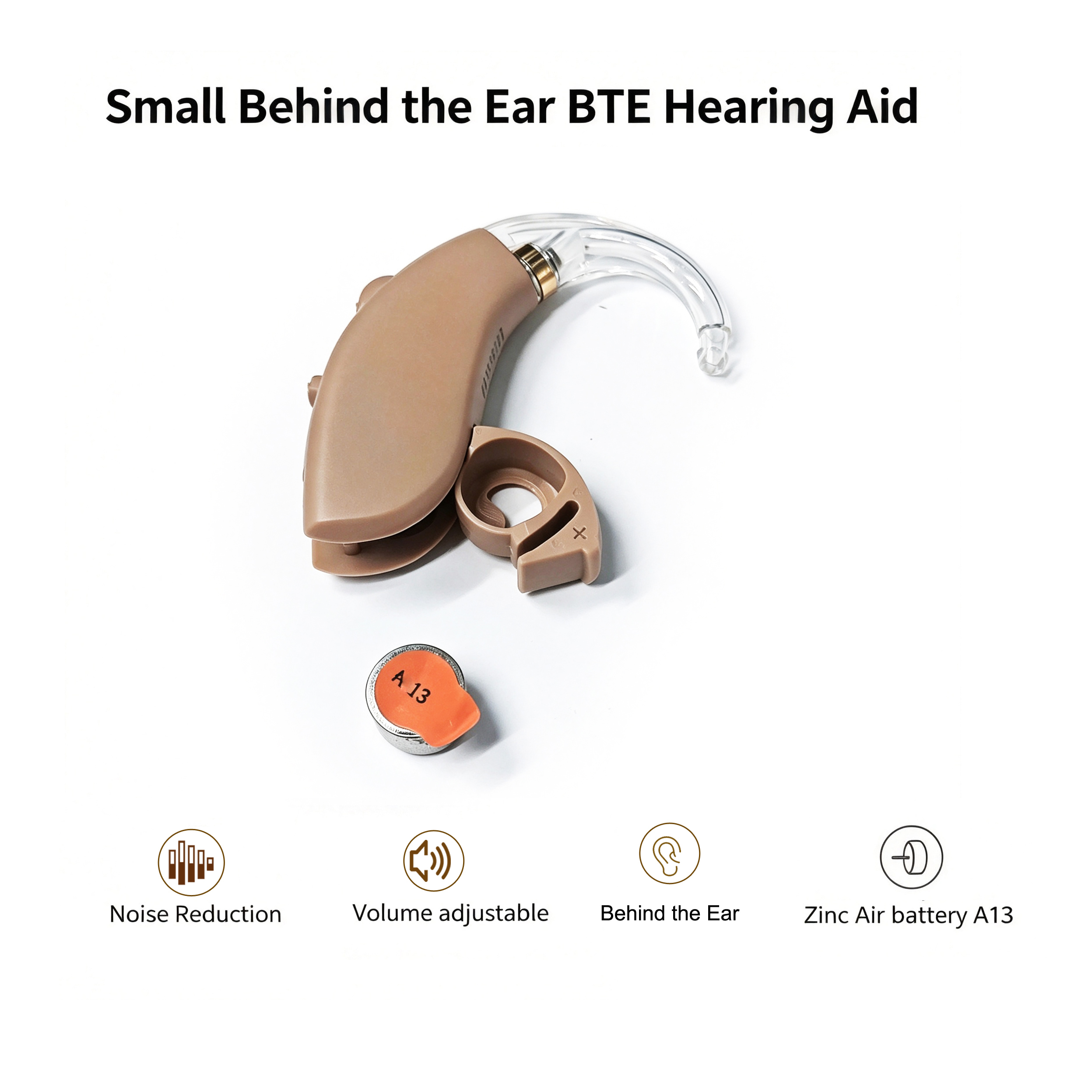 Best OTC BTE Hearing Aid Trimmer and Volume Adjust For Seniors Hearing Loss