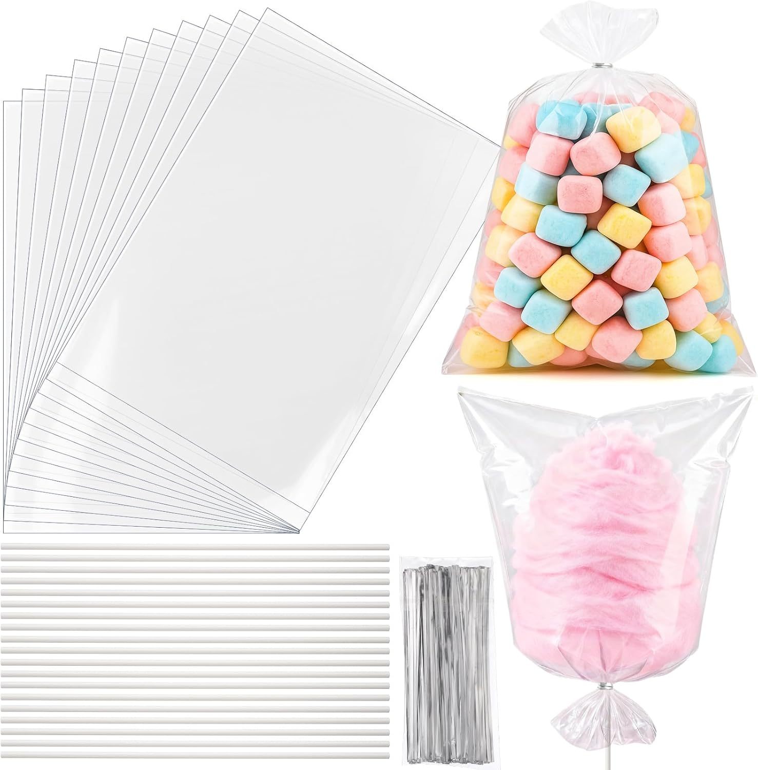 Extra Large Cotton Candy Bags 14" x 24", 1.5 Mil Industrial Grade Clear Packaging Bags,Anhui Province Tianle Plastic Co.,Ltd ,14x24 Extra Large Cotton Candy Bags 1.5 Mil Heavy Duty Wholesale Packaging