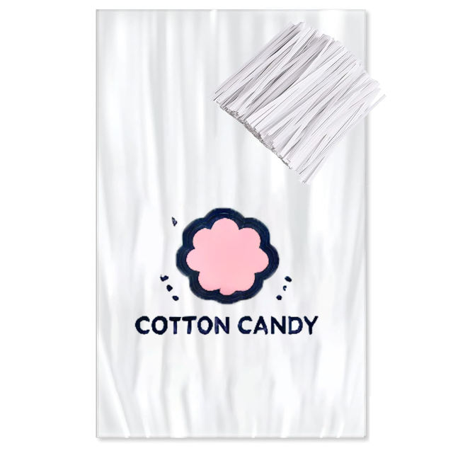 Custom Printed Cotton Candy Bags 10" x 16", 1 Mil Clear Logo Candy Packaging Bags,Anhui Province Tianle Plastic Co.,Ltd ,Custom Printed Cotton Candy Bags 10x16 Clear 1 Mil Logo Packaging Bags