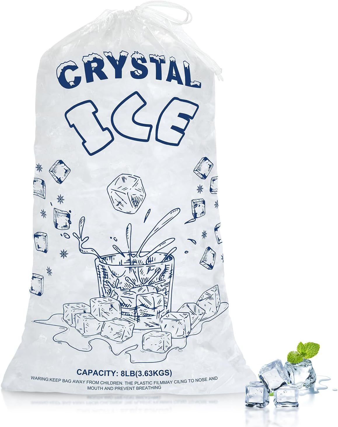 30+ LB Jumbo Ice Bags for Ice Baths & Cold Plunge | Extra Large Drawstring Recovery Bags,Anhui Province Tianle Plastic Co.,Ltd ,Jumbo 30-35 LB Drawstring Ice Bags | Extra Large Ice Bath & Industrial Use