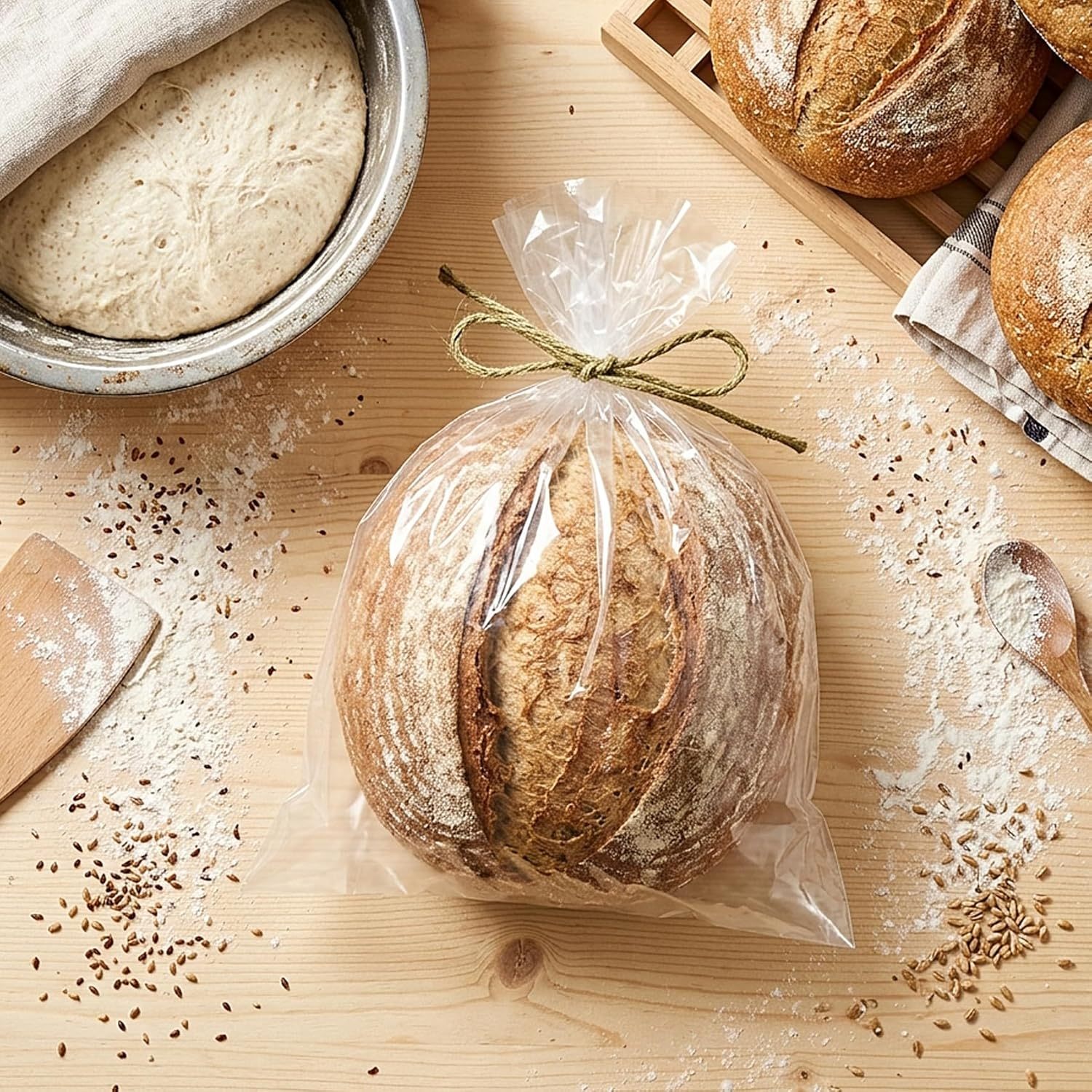8" x 4" x 18" Gusseted Clear Bread Bags for Standard Sandwich Loaves - Extra Strong 1.5 Mil Plastic Bags for Homemade Bread Storage,Anhui Province Tianle Plastic Co.,Ltd ,8x4x18 Inch Gusseted Bread Bags for Standard Loaves | Best Food Grade Storage Bags