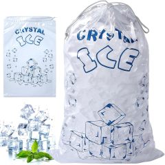 10 LB Extra Thick Drawstring Ice Bags | Rugged Puncture-Resistant Bags for Camping & Fishing,Anhui Province Tianle Plastic Co.,Ltd ,12x20 Inch 10 LB Drawstring Plastic Ice Bags | Durable & Leak-Proof