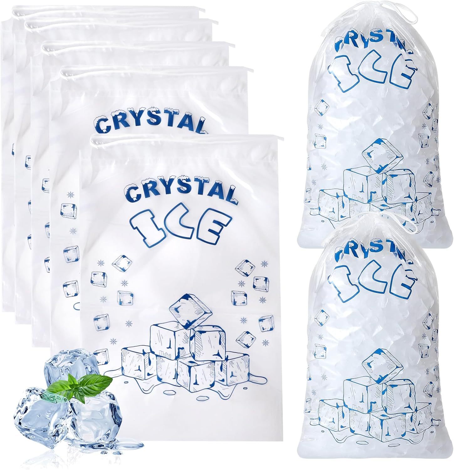 8 LBS Heavy-Duty Drawstring Ice Bags | Crystal Clear Food-Grade Poly Bags for Parties,Anhui Province Tianle Plastic Co.,Ltd ,Premium 11x19 Inch 8 LB Drawstring Ice Bags | Wholesale Food Grade