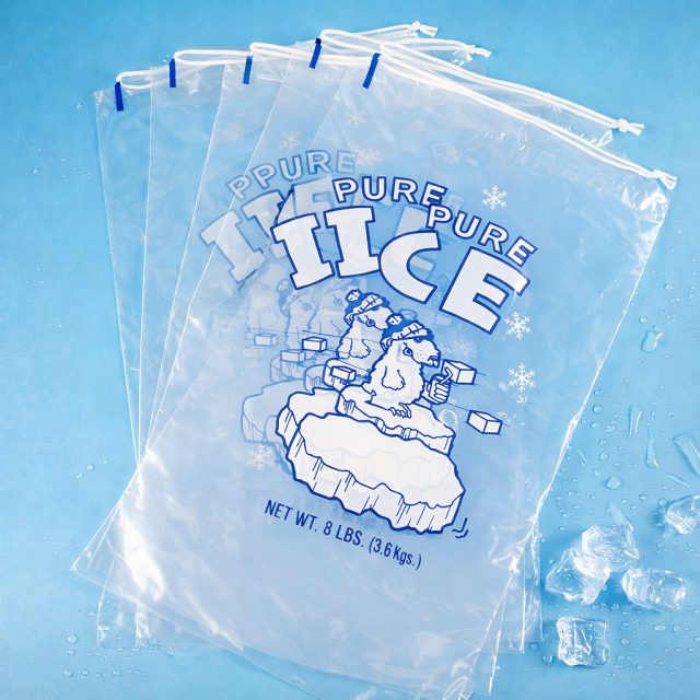 10 LB Extra Thick Drawstring Ice Bags | Rugged Puncture-Resistant Bags for Camping & Fishing,Anhui Province Tianle Plastic Co.,Ltd ,12x20 Inch 10 LB Drawstring Plastic Ice Bags | Durable & Leak-Proof